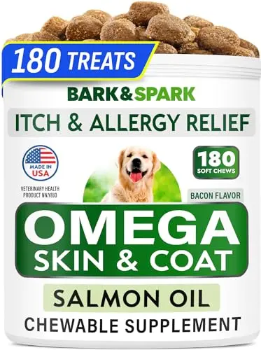 Bark&Spark Omega 3 for Dogs bacon-flavoured soft chews in a jar