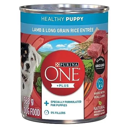 Purina ONE wet puppy food lamb and rice cans