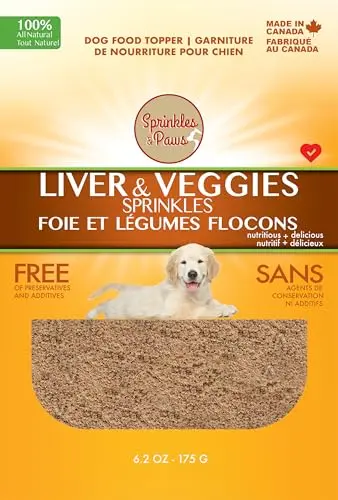 Sprinkles & Paws Liver and Veggies Dog Food Topper bag