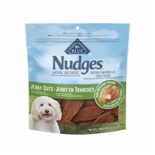 Blue Buffalo Nudges Jerky Cuts dog treats bag