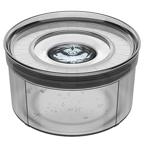 Techphardo 1 Gallon No Spill Dog Water Bowl, Smoky
