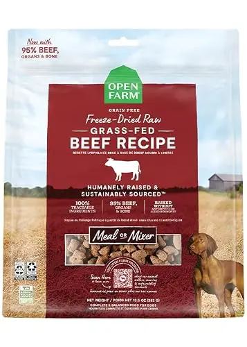 Open Farm Freeze Dried Raw Dog Food Morsels Grass-Fed Beef Recipe 31.5oz bag