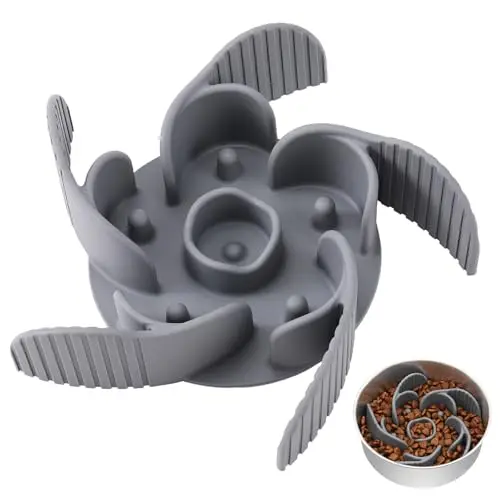 MateeyLife slow feeder insert silicone flower design in gray