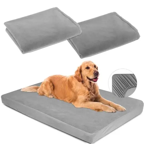 LotuFlor Dog Bed Covers Replacement Waterproof grey 2-pack