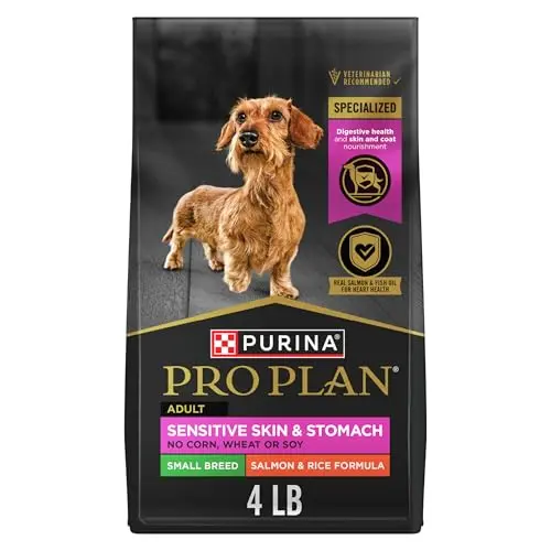 Purina Pro Plan Sensitive Skin & Stomach Small Breed dry dog food bag with salmon