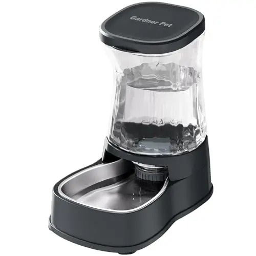 Gardner Pet HK161 gravity water dispenser with stainless steel bowl and grey tank