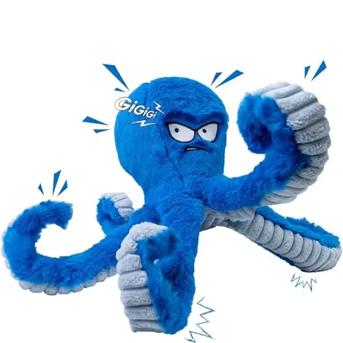 LEGEND SANDY blue octopus plush dog toy with crinkle tentacles