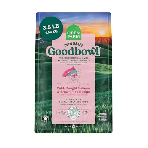 Open Farm Goodbowl oven-baked salmon and brown rice dry dog food bag