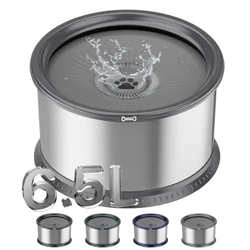 Twinsing no spill water bowl with floating disk for dogs