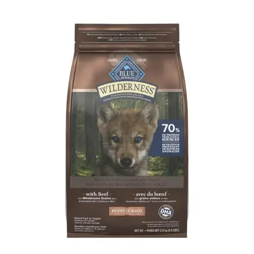 Blue Buffalo Wilderness More Meat & Wholesome Grains Natural Dry Dog Food, Puppy Beef bag