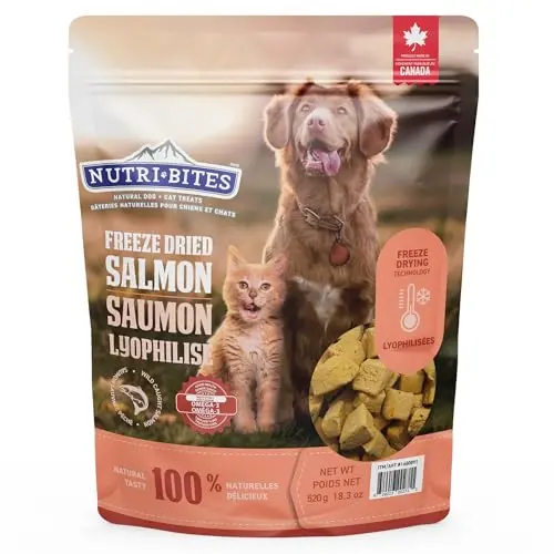 NutriBites Freeze Dried Salmon treats in bulk pouch