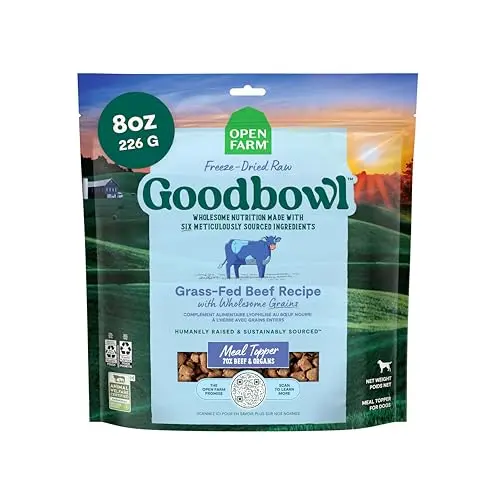 Open Farm Goodbowl freeze-dried beef topper with grains