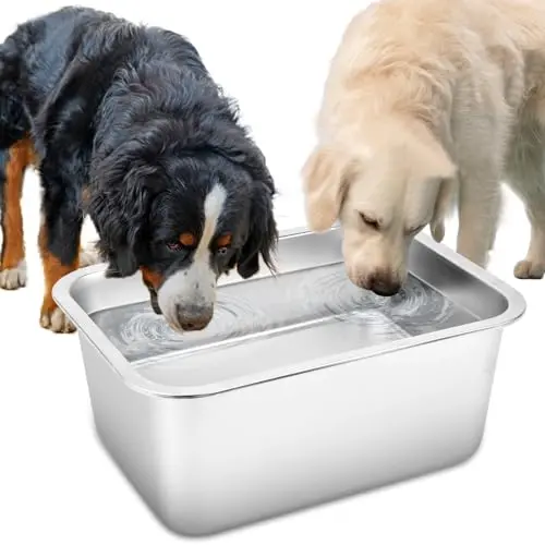 Lonepetu 4-gallon extra large outdoor dog water bowl