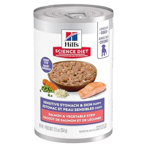 Hill's Science Diet Puppy Sensitive Stomach & Skin Salmon & Vegetable Stew 12-pack