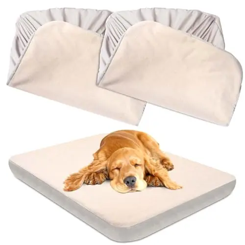 ALWZ-RDY Dog Bed Covers Replacement Waterproof beige 2-pack