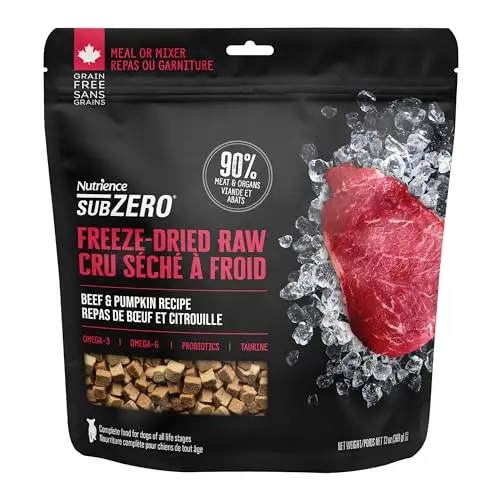 Freeze-dried raw beef and pumpkin dog food, Canadian