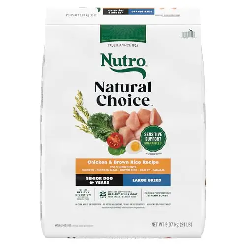 Nutro Natural Choice Large Breed Senior Chicken & Brown Rice Dry Dog Food bag