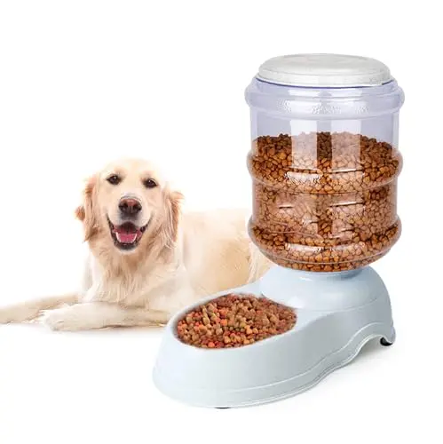 Leptzoa 3 gallon elevated extra large gravity dog feeder with transparent container