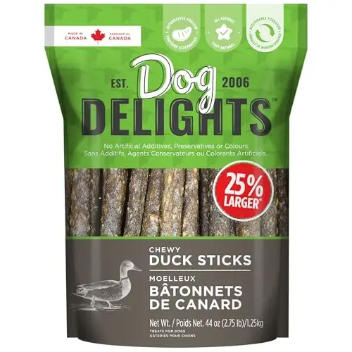 Dog Delights Chewy Duck Sticks bag