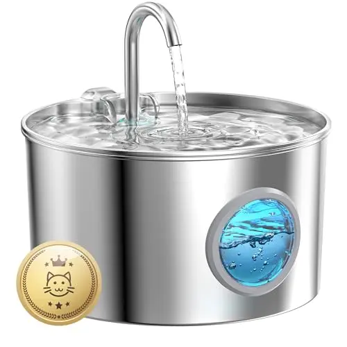 GIOTOHUN S11 cat water fountain on a floor with water flowing from faucet spout