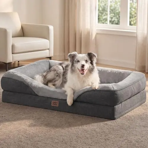 EHEYCIGA Orthopedic XL Memory Foam Dog Couch with chew-proof sides and waterproof liner for large dogs