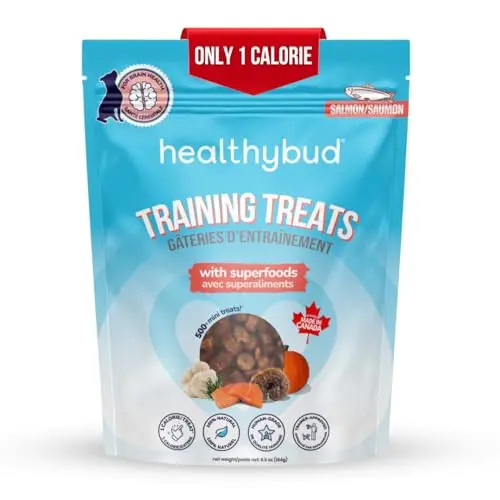 healthybud mini salmon dog training treats soft low calorie bites in a pouch