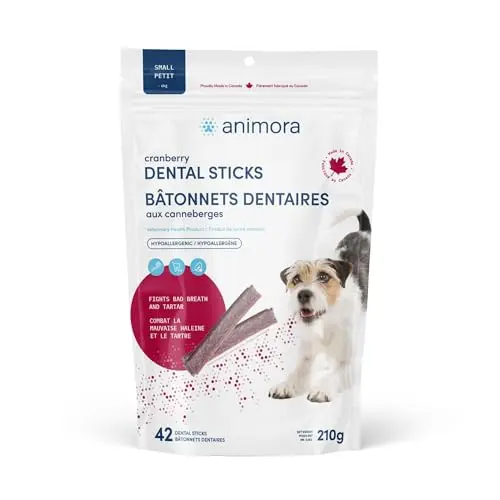 Animora Cranberry Dental Sticks dog treats bag