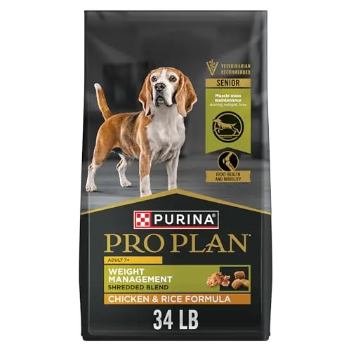 Purina Pro Plan senior 7+ weight management dry dog food shredded blend bag