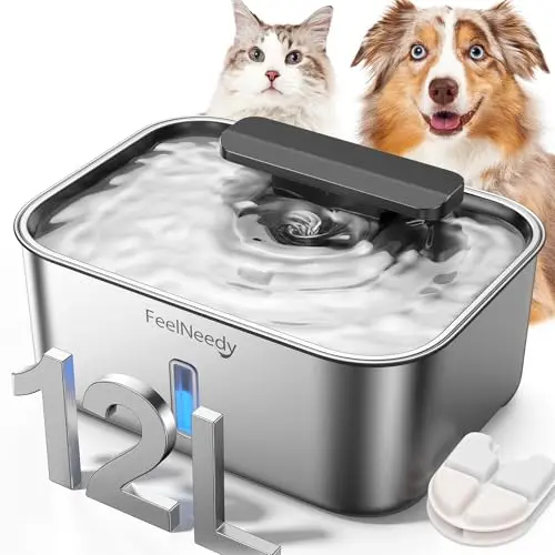 FEELNEEDY FN-W13 12L extra large dog water fountain stainless steel