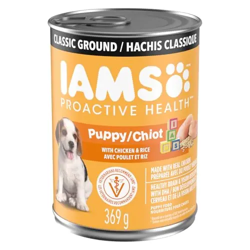 IAMS Proactive Health Chicken & Rice Classic Ground wet puppy food can