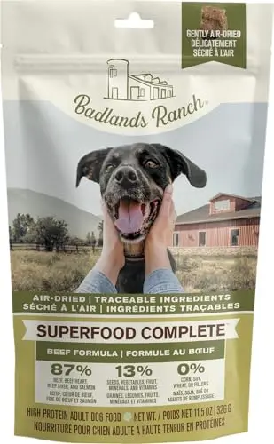 Badlands Ranch Superfood Complete Air-Dried Beef dog food bag