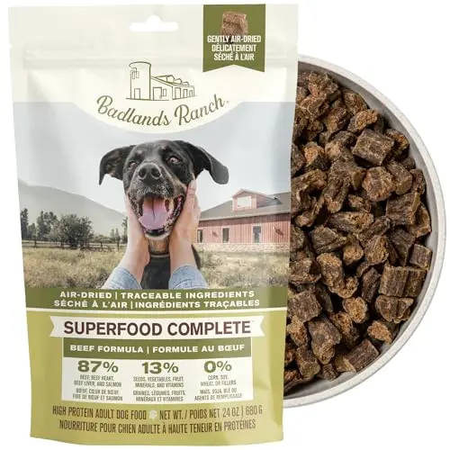 Badlands Ranch Superfood Complete Air-Dried Adult Dog Food, Beef, 680 g bag