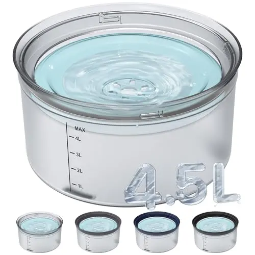 Decflow 1.2 Gallon Dog Water Bowl No Spill, Transparent