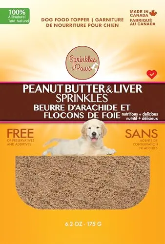 Sprinkles & Paws Peanut Butter and Liver Sprinkles dog food topper bag