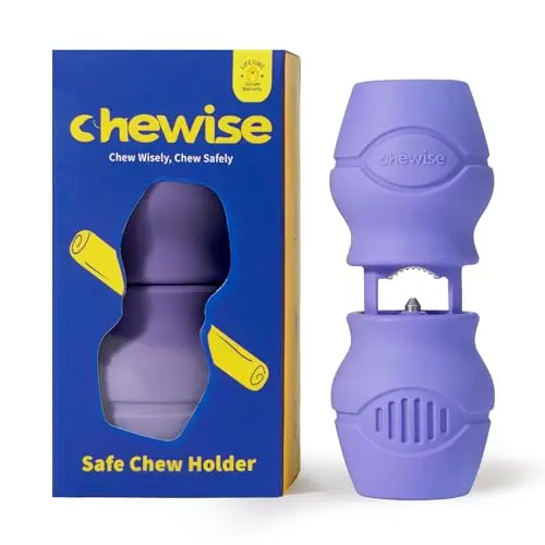Chewise purple bully stick holder for small to medium dogs