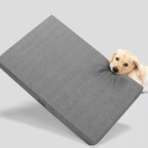 Veehoo Chew Proof Dog Crate Bed with black cover and hidden zipper
