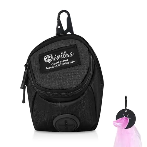 WishLotus Dog Treat Pouch with poop bag dispenser and metal hook