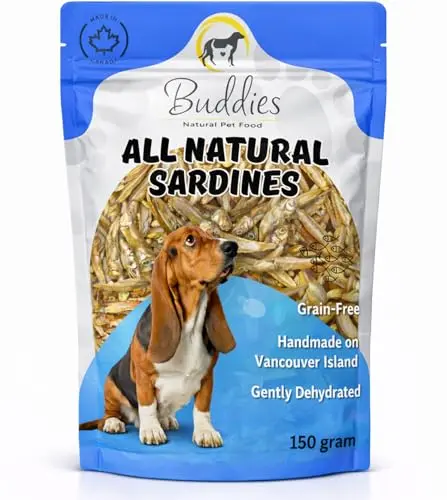 Buddies Natural Pet Food dehydrated sardines dog treats