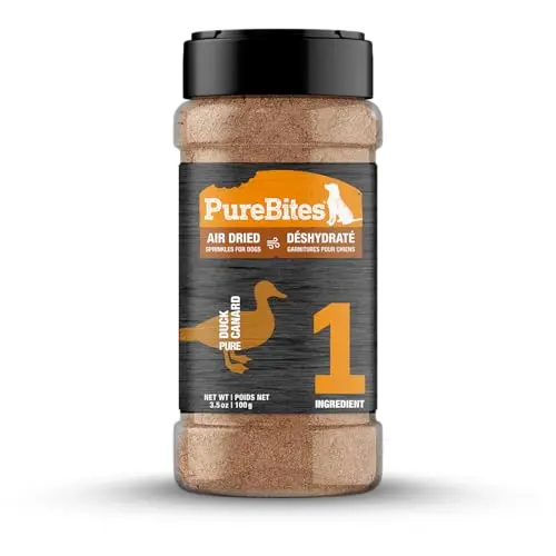 PureBites Air Dried Sprinkles Duck dog treats bottle