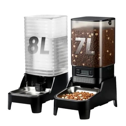 Marchul automatic dog feeder and water dispenser set with elevated stand