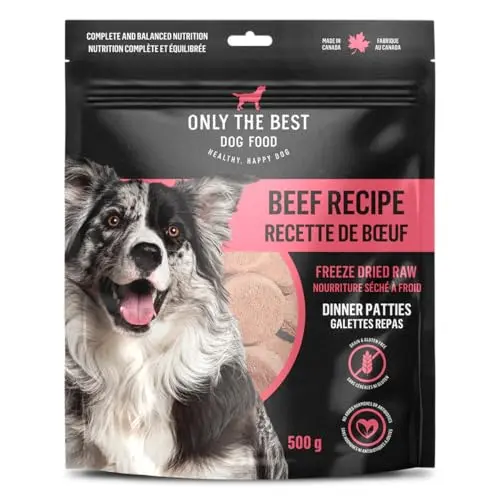 Only The Best freeze-dried beef dog food bag