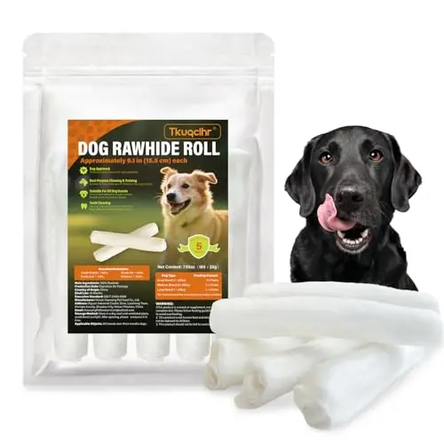 Tkuqcihr 6-inch rawhide rolls for dogs