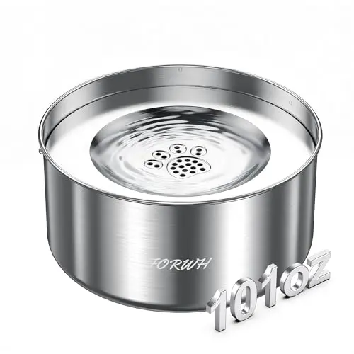 FORWH 3L stainless steel no-spill dog water bowl