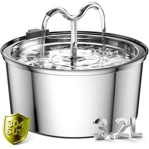 DOOOB stainless steel 108oz pet water fountain with tap and fountain modes