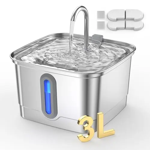 KANCHOU 3L stainless steel cat and small dog water fountain