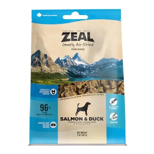ZEAL air-dried salmon and duck dog treats bag