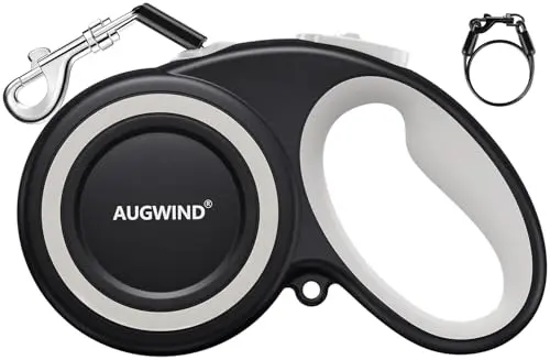 Augwind retractable chew proof leash with reflective tape