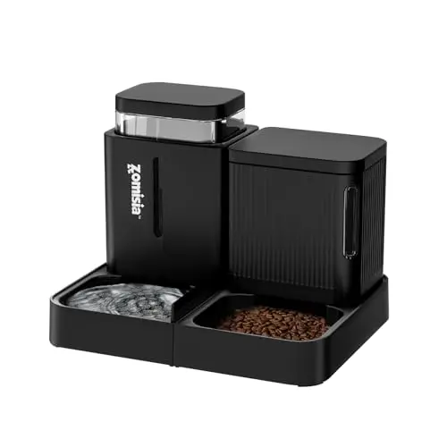 ZOMISIA automatic cat feeder and water dispenser set black