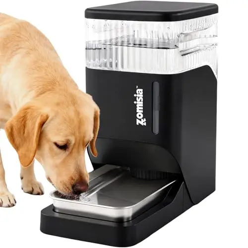 ZOMISIA 8L gravity dog water dispenser with stainless steel bowl