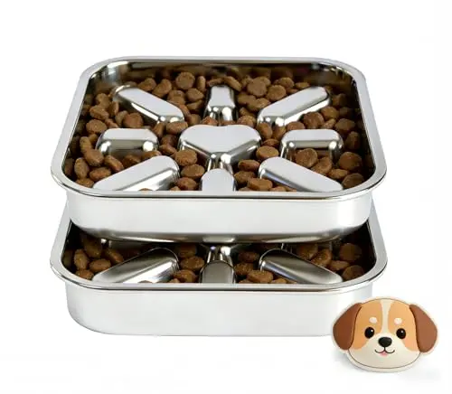 YardEase stainless steel slow feeder dog bowls